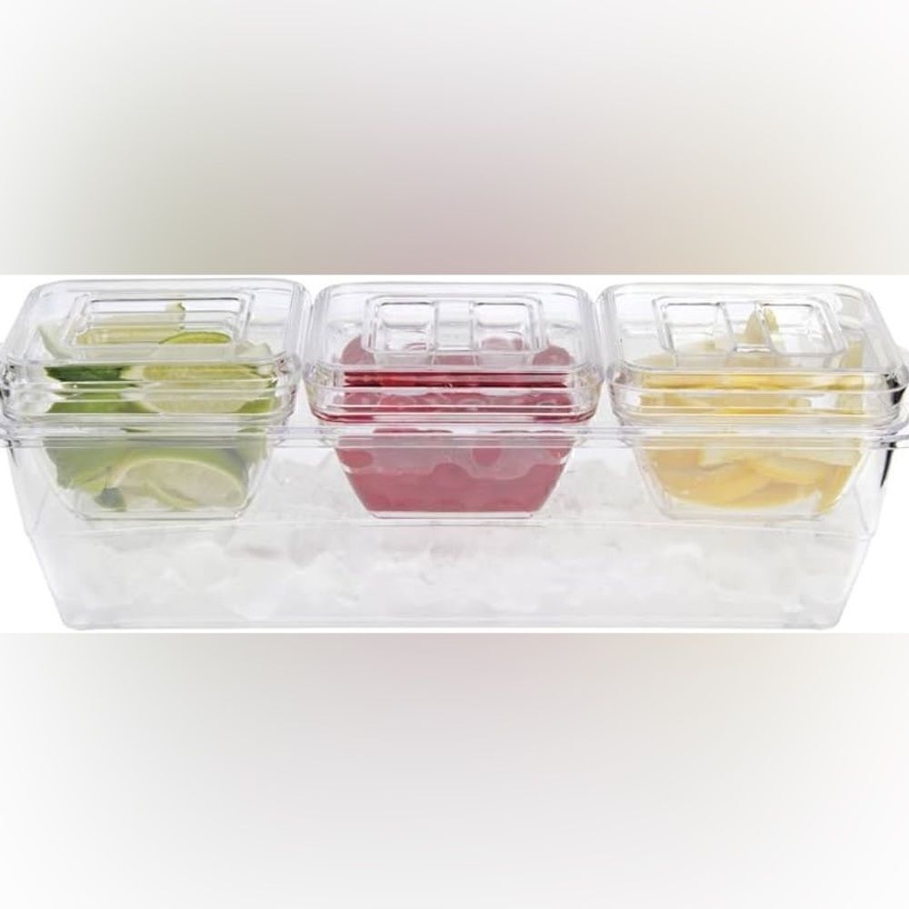 Creative Wear Party Dish 3 Separate Compartments/An Area for Ice & Condensation